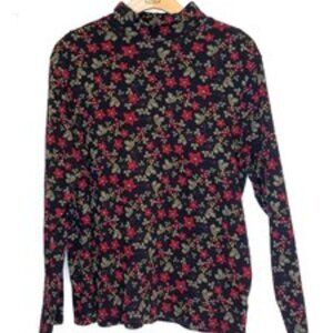 Croft & Barrow Flower Turtleneck top